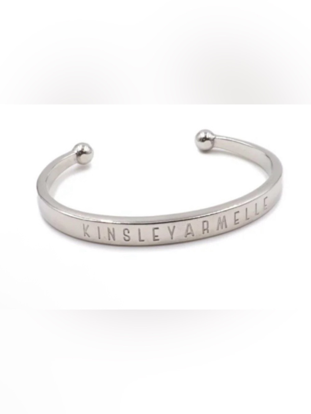 Kinsley Armelle Polished Silver Engraved Men's Cuff Bracelet